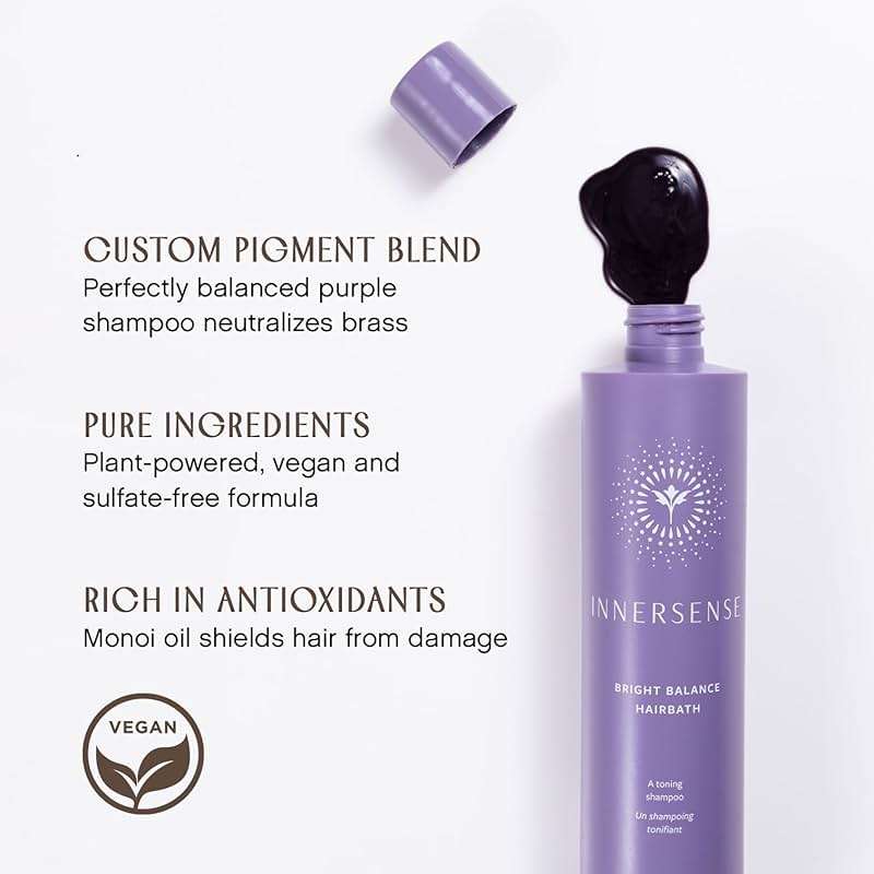 INNERSENSE Organic Beauty - Natural Bright Balance Purple Toning Hairbath | Non-Toxic, Cruelty-Free Haircare (10 fl oz | 295 ml) - Image 4