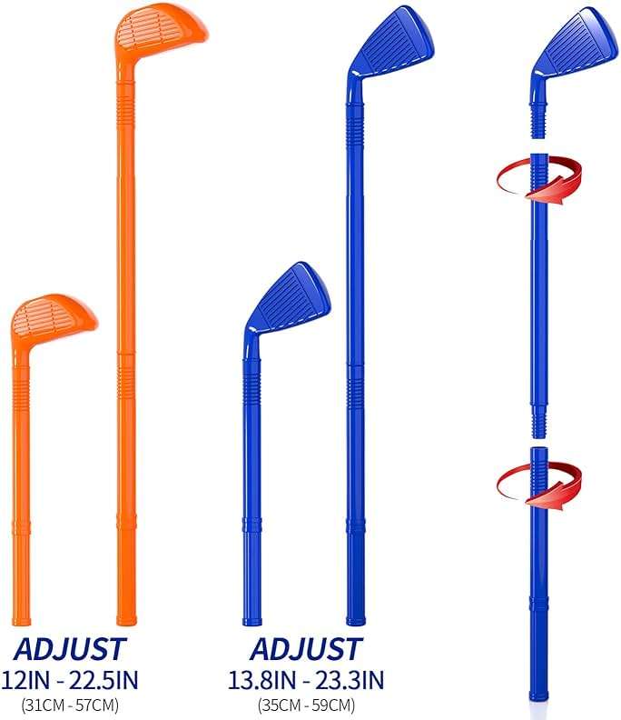 Bennol Golf Toy Set for Kids Toddlers 1-3 2-4 3-5 4-8 Years Old Boys Birthday Gifts, Upgrade Outdoor Toys Golf Game with Golf Cart, Putting Mat, 4 Clubs and 8 Balls - Image 3