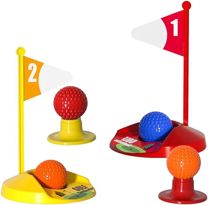 Bennol Golf Toy Set for Kids Toddlers 1-3 2-4 3-5 4-8 Years Old Boys Birthday Gifts, Upgrade Outdoor Toys Golf Game with Golf Cart, Putting Mat, 4 Clubs and 8 Balls - Image 5