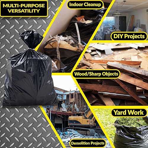 Reli. Contractor Garbage Bags 55 Gallon | 40 Trash Bags | Heavy Duty | Black Contractor - Image 6