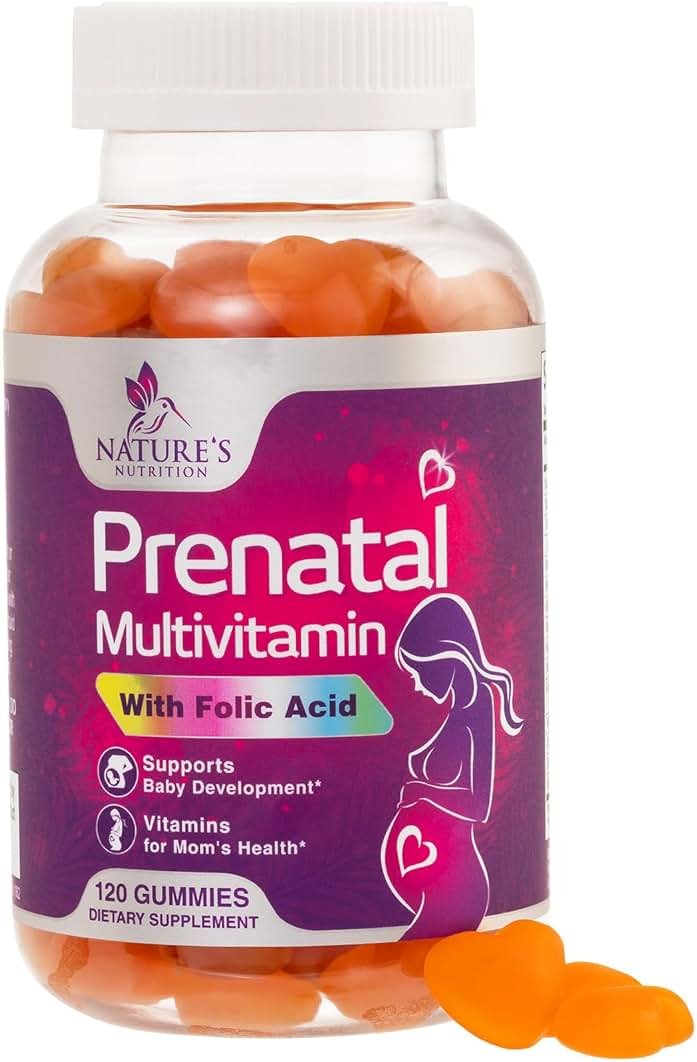 Prenatal Vitamins for Women - Pregnancy Vitamins Gummies with Folic Acid, Vitamin A, C, D3, B12, B6 - Prenatal Multivitamin Gummy for for Fetal Support, Pregnant & Nursing Women - 120 Gummies - Product Image