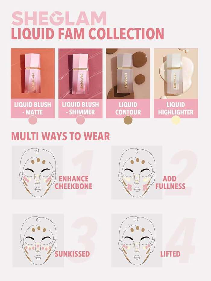 SHEGLAM Glow Bloom Liquid Waterproof Highlighter Long Lasting Cream Highlighter with Shimmer Dewy Finish - Tea Cake - Image 6