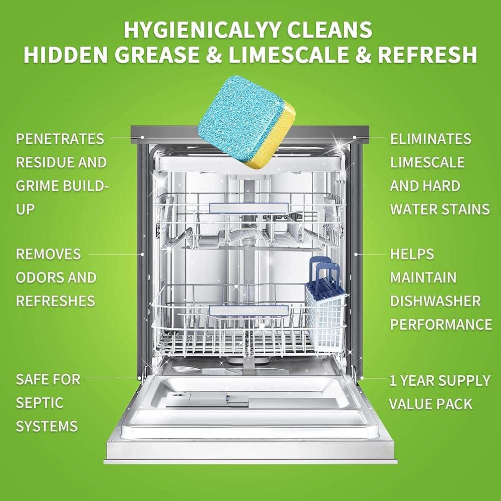 NATRUTH 30 Pack Dishwasher Cleaner Tablets Individually Wrapped,Deep Cleaning, Removes Grease & Limescale, Compatible with All DishWashing Machines - Image 2