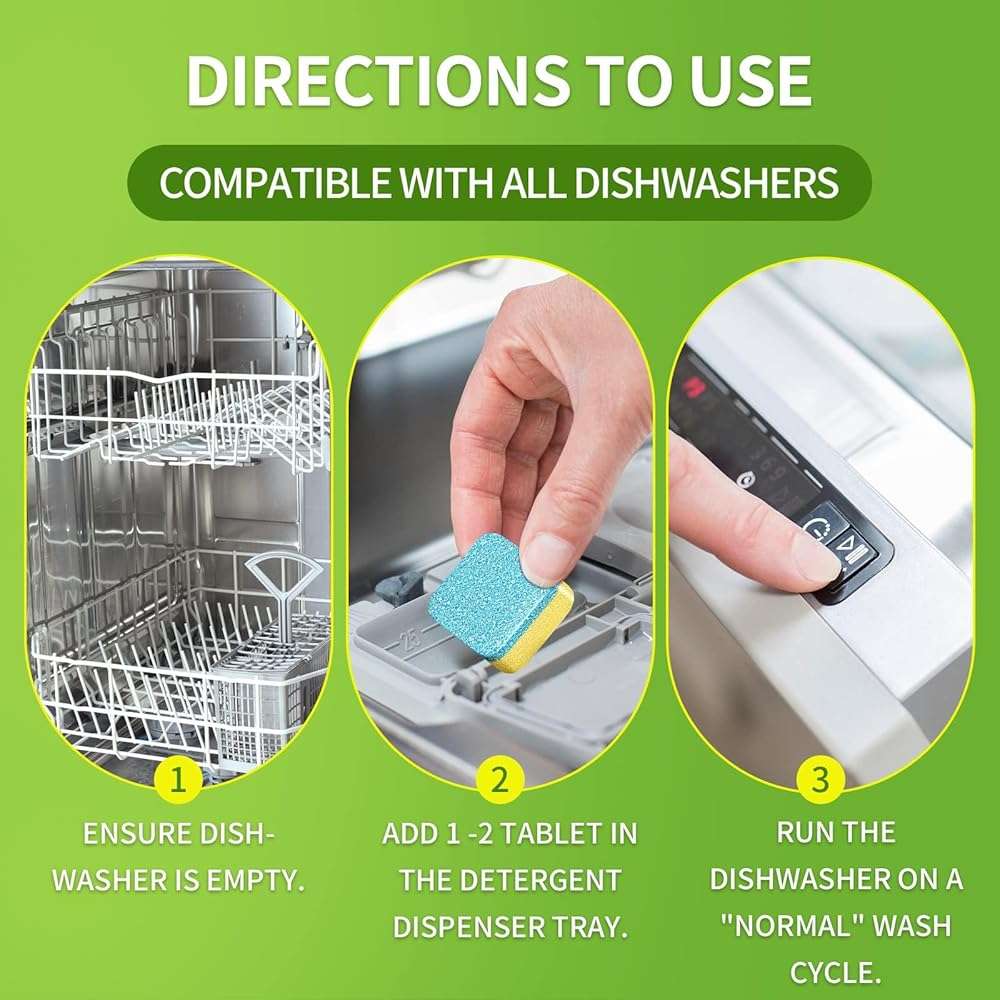 NATRUTH 30 Pack Dishwasher Cleaner Tablets Individually Wrapped,Deep Cleaning, Removes Grease & Limescale, Compatible with All DishWashing Machines - Image 5