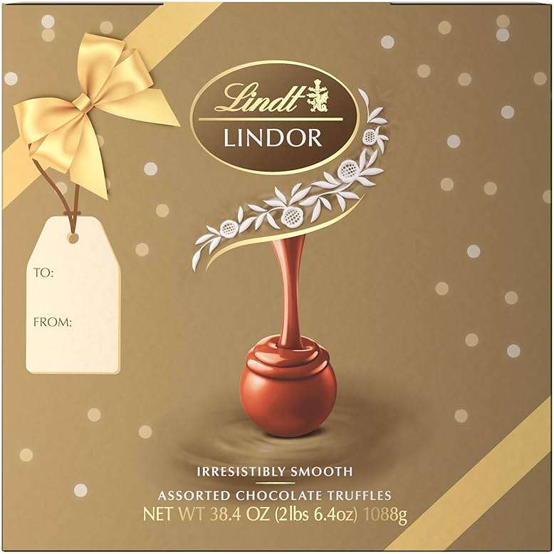 Lindt LINDOR Assorted Chocolate Truffles 90 Count Gift Box, Chocolate Candy with Smooth, Melting Truffle Center, 38.4 oz. Box - Image 6