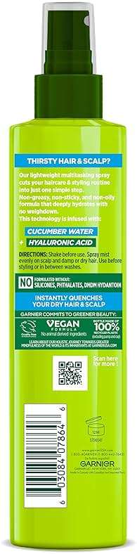 Garnier Fructis Pure Moisture 10-in-1 Spray for Dry Hair and Scalp, Hyaluronic Acid, 8.1 Fl Oz, 1 Count (Packaging May Vary) - Image 2