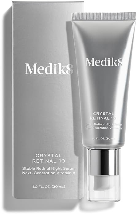 Medik8 Crystal Retinal 10 - Firming, Advanced Skin Retinaldehyde Face Serum - Night Serum with Hyaluronic Acid and Vitamin E - Gluten Free - 1 oz - Product Image