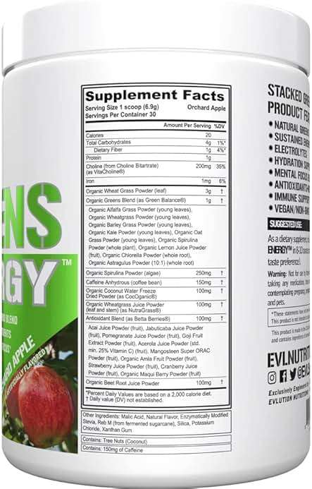 Evlution Greens and Superfoods Energy Drink Powder - EVL Super Greens Powder Smoothie Mix with Caffeine Spirulina Chlorella and Wheat Grass - Vegan - for Energy Focus and Immunity - Image 2