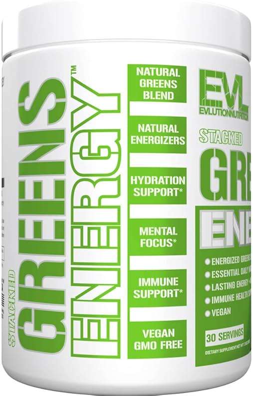 Evlution Greens and Superfoods Energy Drink Powder - EVL Super Greens Powder Smoothie Mix with Caffeine Spirulina Chlorella and Wheat Grass - Vegan - for Energy Focus and Immunity - Image 4