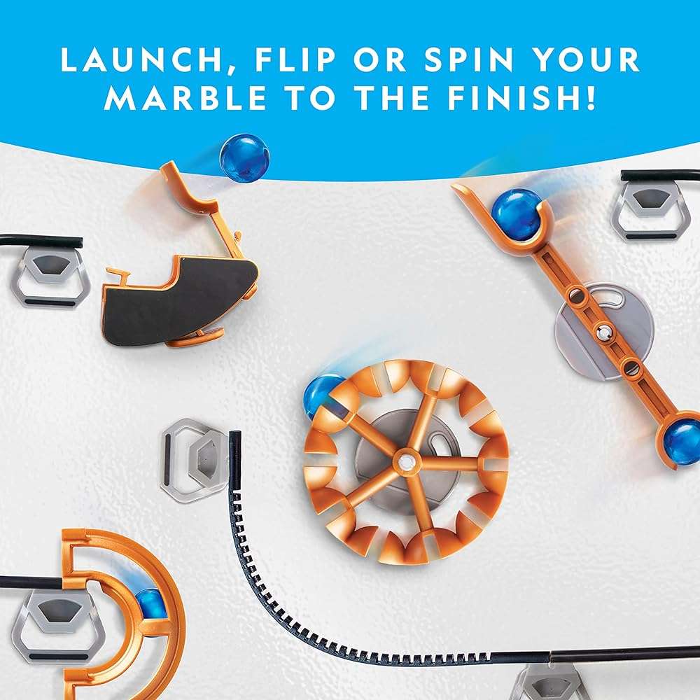 National Geographic Magnetic Marble Run - 75-Piece STEM Building Set for Kids & Adults with Magnetic Track & Trick Pieces & Marbles for Building A Marble Maze, STEM Project - Image 3