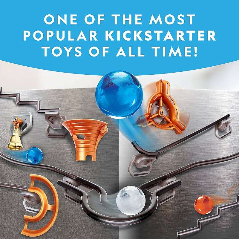 National Geographic Magnetic Marble Run - 75-Piece STEM Building Set for Kids & Adults with Magnetic Track & Trick Pieces & Marbles for Building A Marble Maze, STEM Project - Image 6