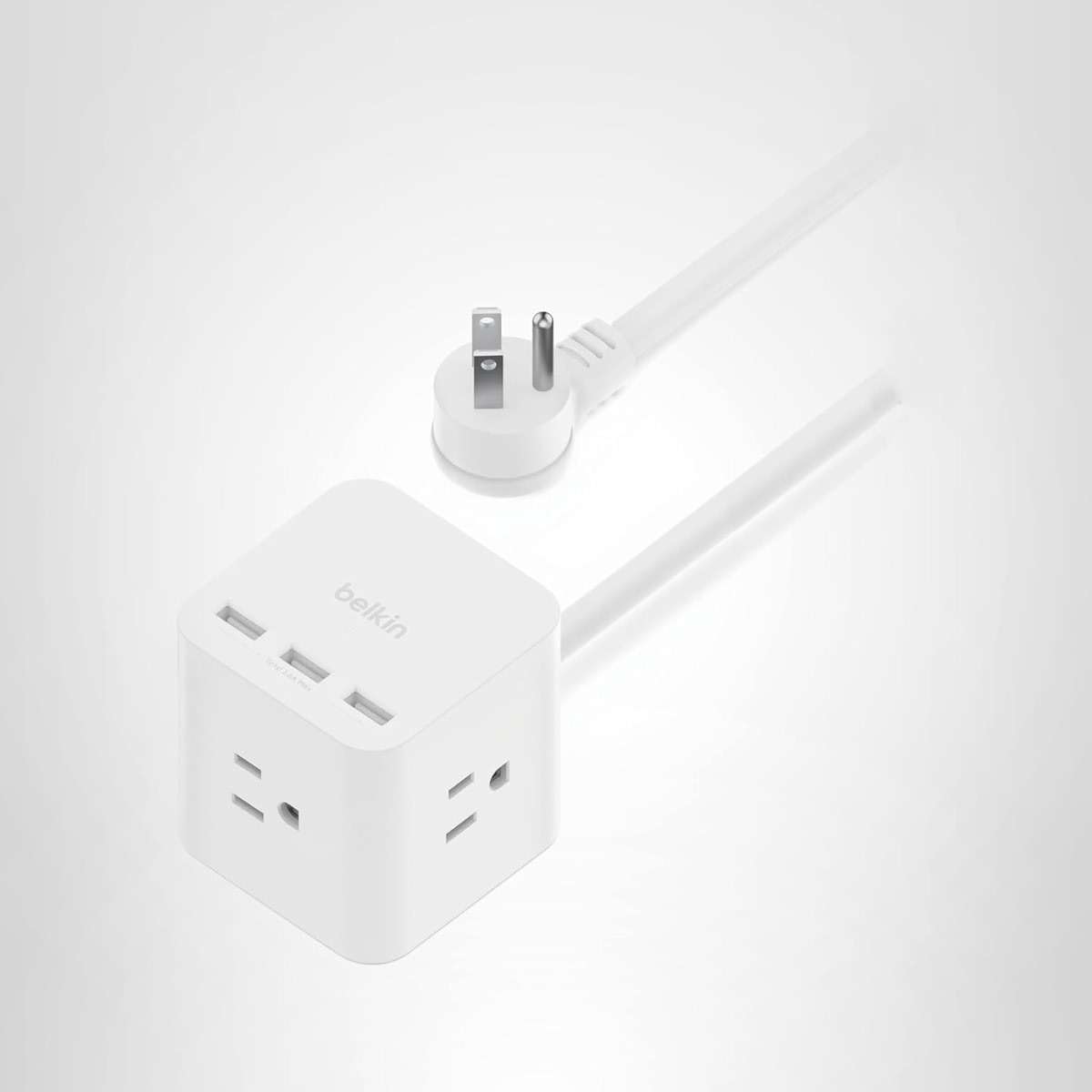 Belkin 6-Outlet Power Cube w/ 3 AC Outlets, 3 USB-A Ports, & 5ft Sturdy Extension Cord - Convenient Compact Cube for Home, Office, Travel, Desktop, & Phone Charger - 4.5 Amps - Image 8