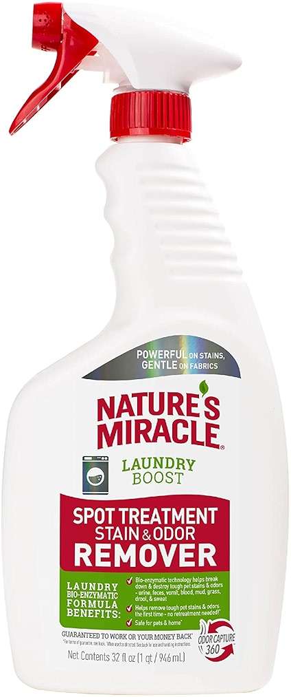Nature’s Miracle Laundry Boost Spot Treatment Stain and Odor Remover, 32 Oz., Laundry Pre-Wash Stain and Odor Remover - Image 1