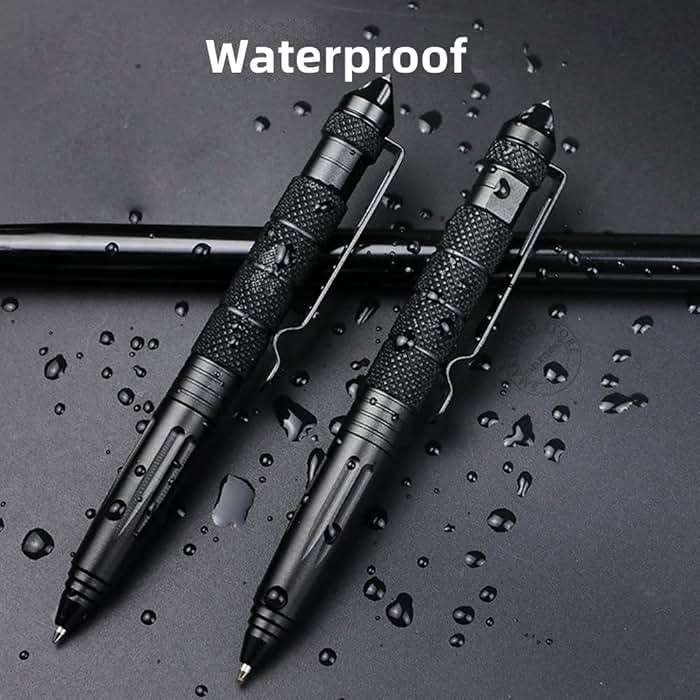 2 Pack Military Tactical Pens with 8 Black Refills, Emergency Self Defense & Glass Breaker Pen, Multi-Functional Survival Tac Pens Gifts for Men Dad Husband Him - Image 6