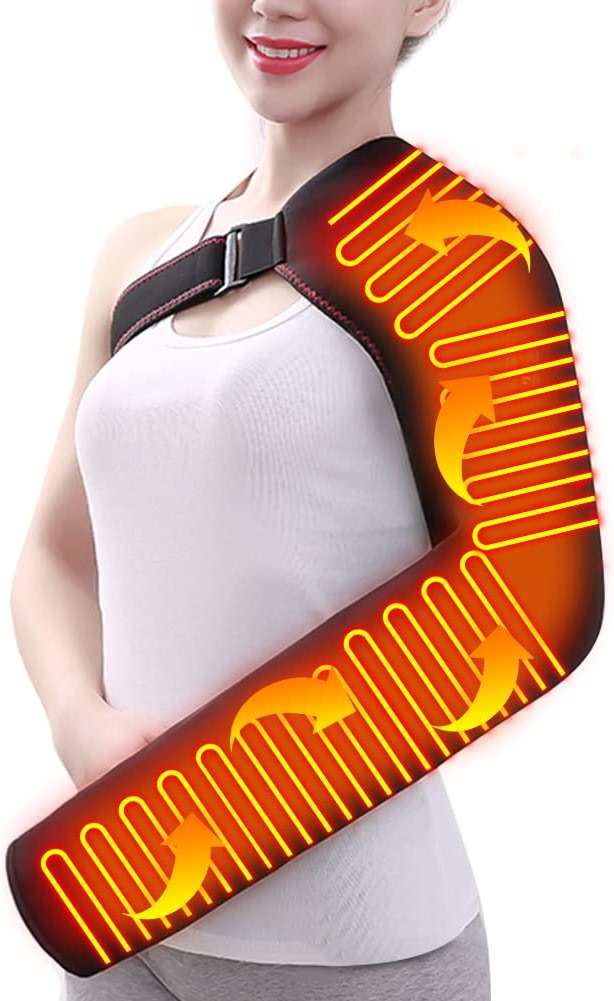 Shoulder Arm Hand Heating Pad for Pain Relief, Ultra Long Heated Wrist Wrap Heated Elbow Brace Hand Warmer for Tendonitis, Arthritis, Sports Injury Recovery, 3 Temperature Settings & Timer - Image 1