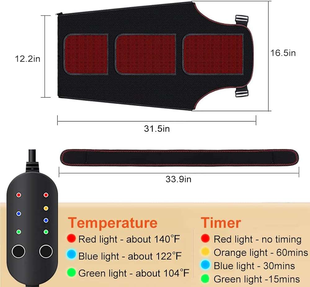 Shoulder Arm Hand Heating Pad for Pain Relief, Ultra Long Heated Wrist Wrap Heated Elbow Brace Hand Warmer for Tendonitis, Arthritis, Sports Injury Recovery, 3 Temperature Settings & Timer - Image 5