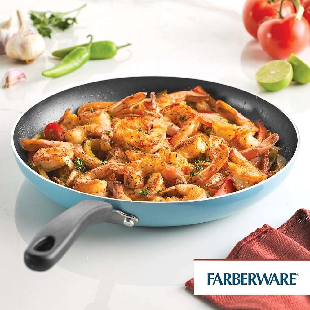 Farberware Cookstart Aluminum DiamondMax Nonstick Frying Pan, Large Skillet, 12.25-Inch, Aqua - Image 2