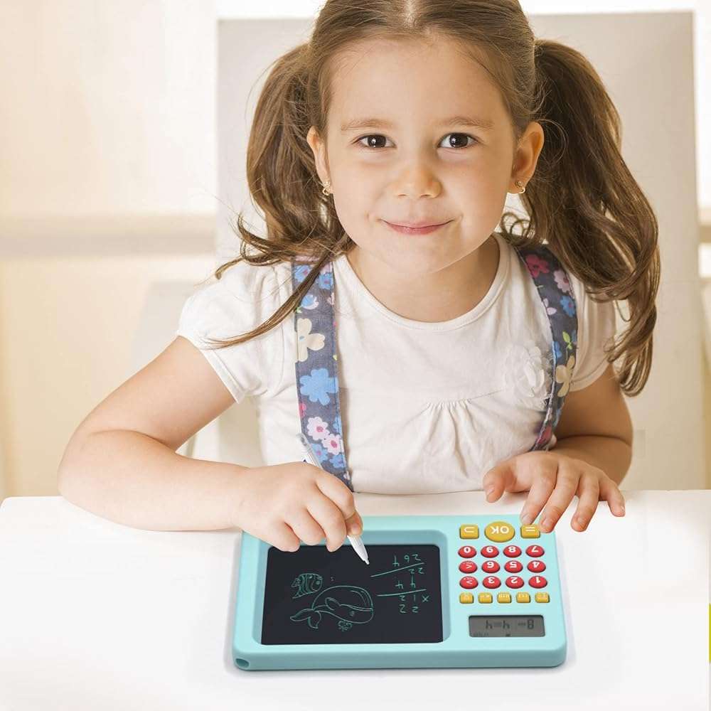WOZADU Math Games for Kids Ages 5 6 7 8, LCD Writing Tablet for Kids Educational Math Learning Games, Birthday Gifts for Boys Girls (Blue) - Image 2