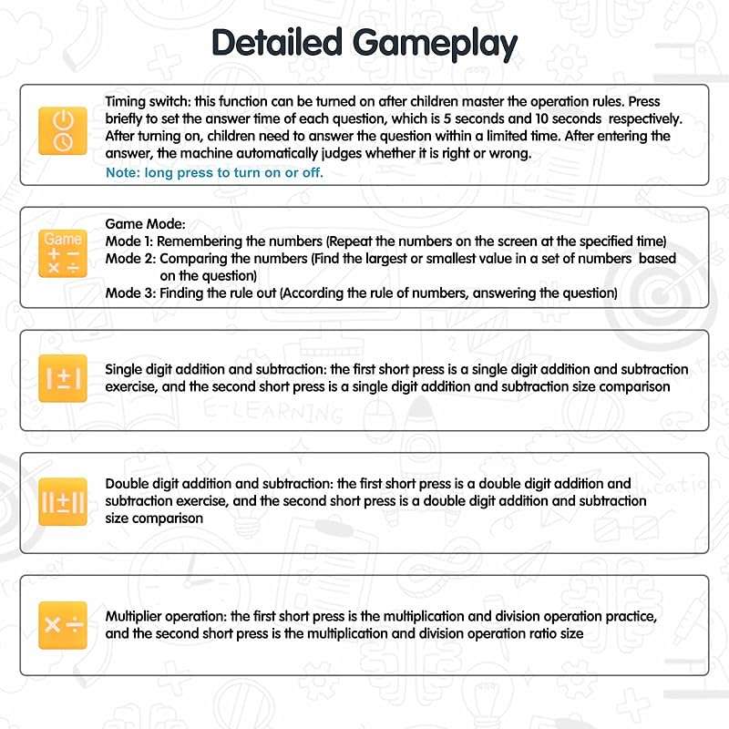 WOZADU Math Games for Kids Ages 5 6 7 8, LCD Writing Tablet for Kids Educational Math Learning Games, Birthday Gifts for Boys Girls (Blue) - Image 6