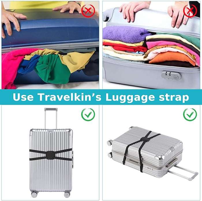 Travelkin Luggage Straps for Suitcases, Luggage Bungee Straps for Attaching Bags, Travel Essentials for Suitcases Add a Bag (Black) - Image 7