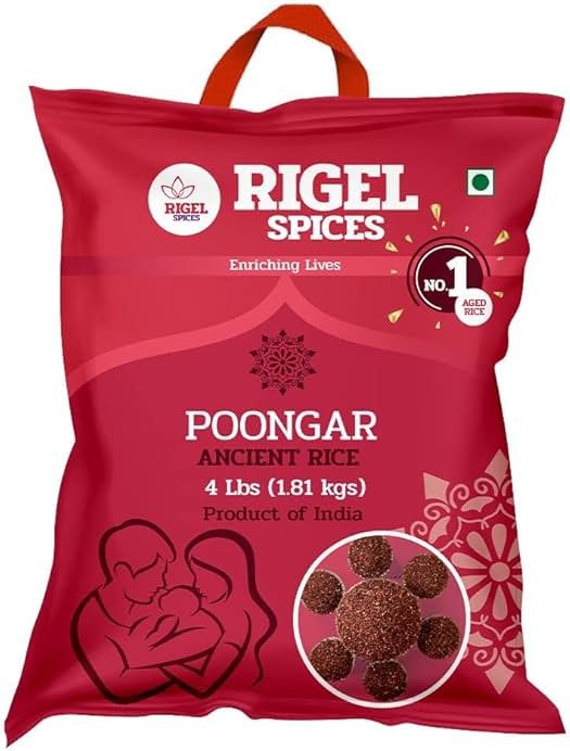 Rigel Spices | Poongar Red Rice (4Lbs) | Ladies special | GLUTEN FREE | AGED 12+ MONTHS | Ancient grain from India - Product Image