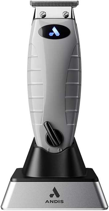 Andis 74055 Professional Corded/Cordless Hair & Beard Trimmer, Zero Gapped, Close Cutting Carbon Steel T-Outliner Blade, Grey - Image 2