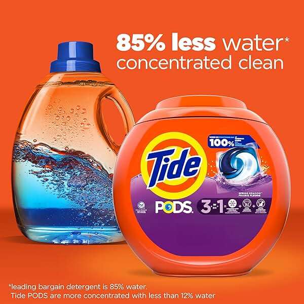 Tide PODS laundry detergent pacs, 3-in-1 Stain Remover, Odor Fighter, Color Protector, 112 Count, HE compatible, Spring Meadow Scent - Image 9