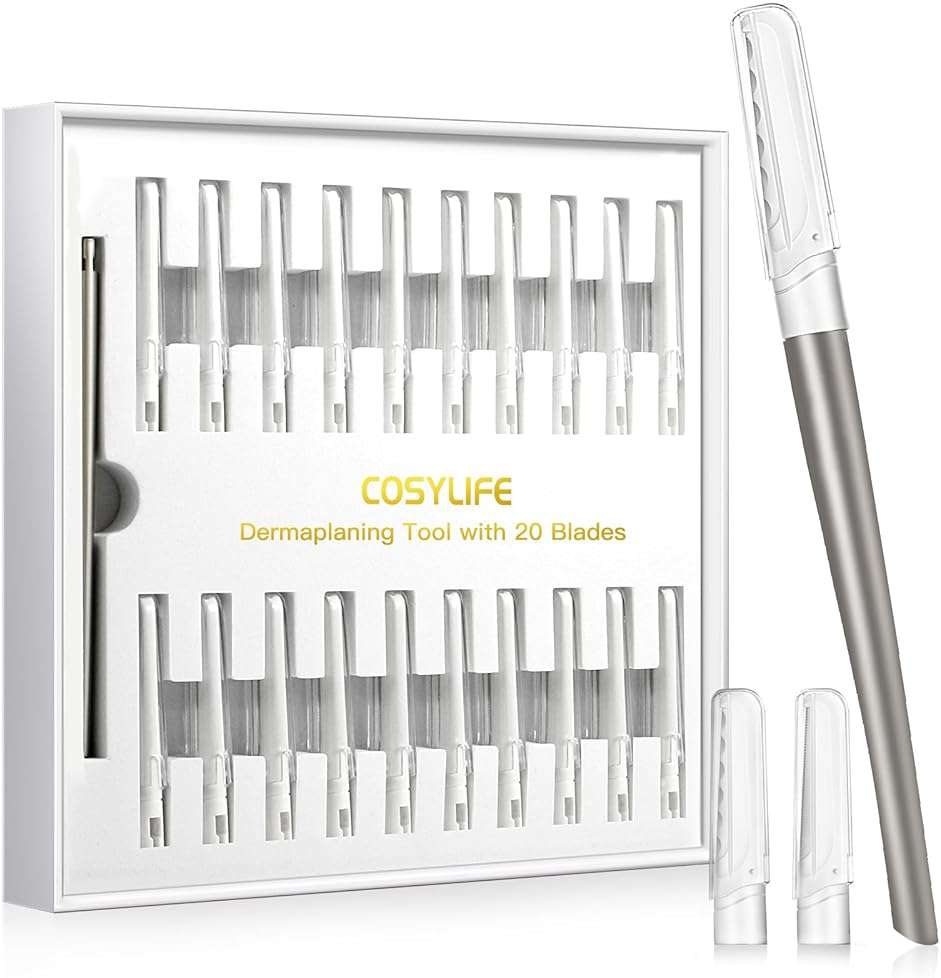 Dermaplaning Tool for Face Exfoliation, with 20 Replaceable Blades, Facial Shaver/Eyebrow Razor, Peach Fuzz Removal Eyebrow Shaper for Women, Easy to Use Dermaplaner Help Exfoliate and Smooth Skin - Image 1