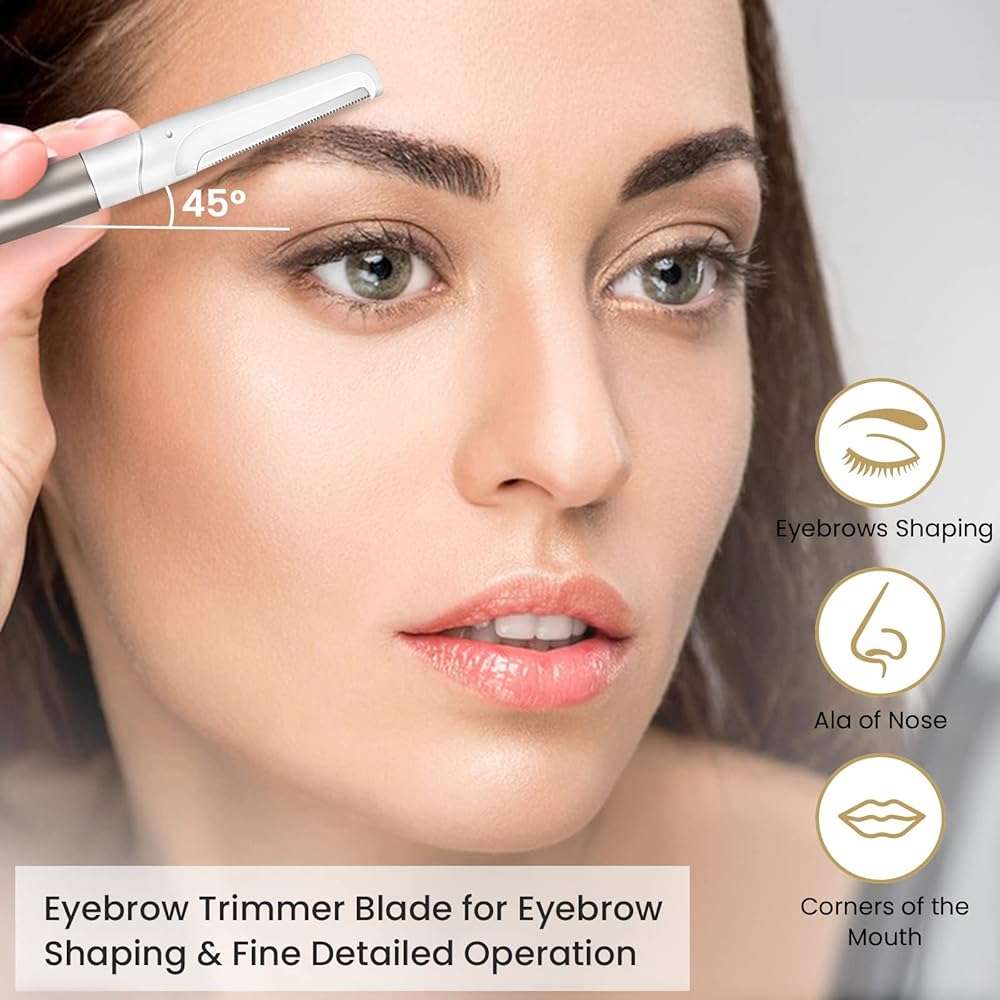 Dermaplaning Tool for Face Exfoliation, with 20 Replaceable Blades, Facial Shaver/Eyebrow Razor, Peach Fuzz Removal Eyebrow Shaper for Women, Easy to Use Dermaplaner Help Exfoliate and Smooth Skin - Image 4