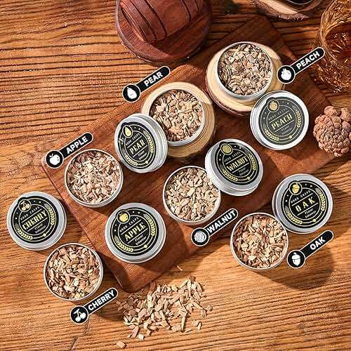 Whiskey Smoker Kit with Torch - 6 Flavors Wood Chips, 2 Glasses, 2 Ice Ball Molds - Cocktail Smoker Infuser Kit, Old Fashioned Drink Smoker Kit, Birthday Bourbon Whiskey Gifts for Men,Dad(NO Butane) - Image 5