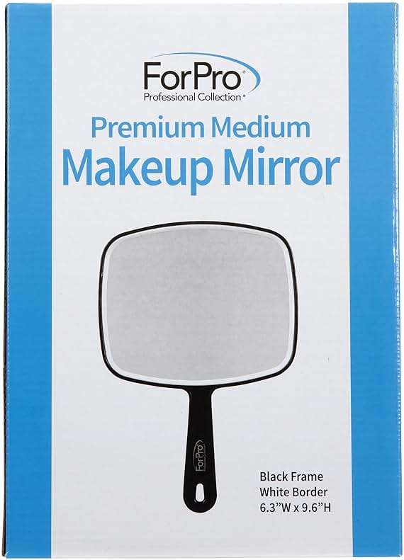 ForPro Professional Collection Premium Hand Mirror with Handle, 6.3" W x 9.6" L, Multi-Purpose Handheld Mirror with Distortion-Free Reflection, Black - Image 6