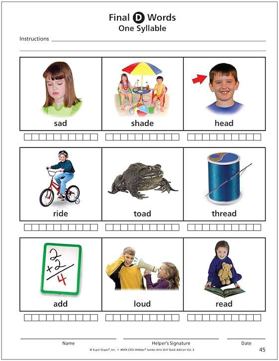 Super Duper Publications | Webber® Jumbo Artic Drill Book Add-On Volume 3 | Speech Therapy - Articulation | Educational Learning Materials for Children - Image 8