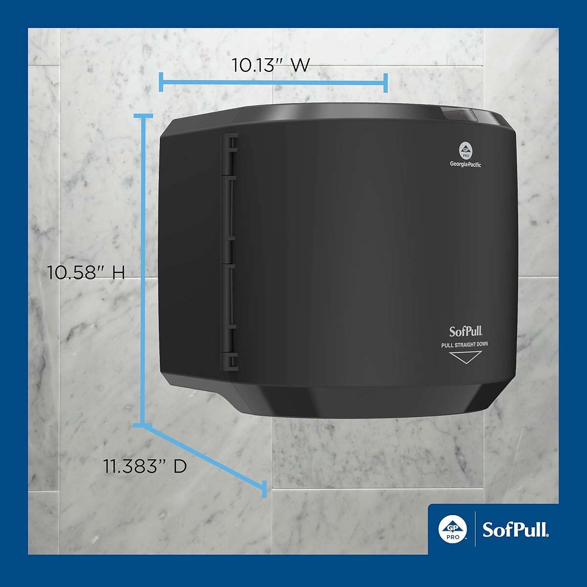 SofPull Centerpull Large by Georgia-Pacific PRO Paper Towel Dispenser, 10.13” W x 11.33” D x 10.58” H, 1 Dispenser, 58201B - Image 2
