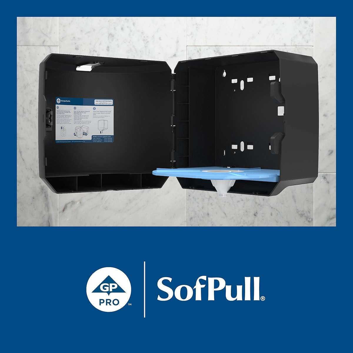 SofPull Centerpull Large by Georgia-Pacific PRO Paper Towel Dispenser, 10.13” W x 11.33” D x 10.58” H, 1 Dispenser, 58201B - Image 4