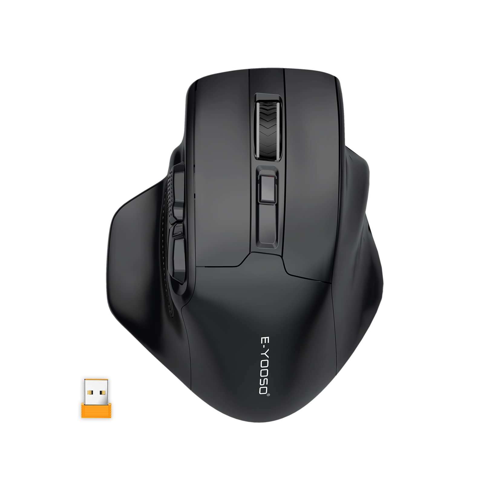 E-YOOSO Large Wireless Mouse for Big Hands, X-31 Cordless Ergo Computer Mouse, 6 Buttons, 5-Level 4800 DPI, 18 Months Battery Life, for Laptop, PC, Chromebook (Black) - Image 1
