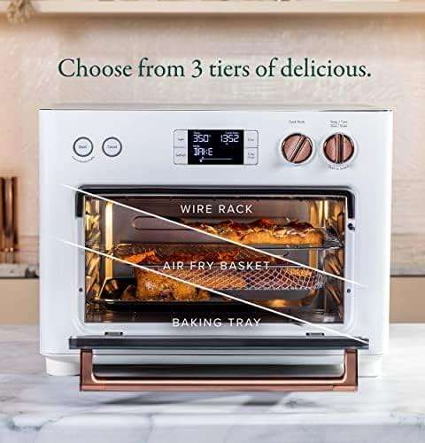Café Couture Oven with 14 essential cooking modes, including Air Fry, CrispFinish, Bake, Broil, Roast, Toast, Pizza, WiFi & Smart Connected, Voice Control, Countertop Small Appliances, Matte White - Image 3