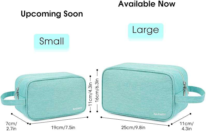 Narwey Travel Toiletry Bag for Women Traveling Dopp Kit Makeup bag Organizer for Toiletries Accessories Cosmetics (Mint Green) - Image 3