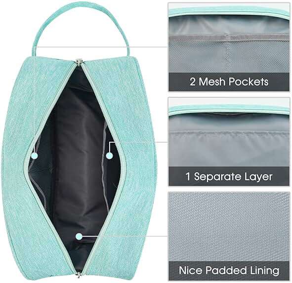 Narwey Travel Toiletry Bag for Women Traveling Dopp Kit Makeup bag Organizer for Toiletries Accessories Cosmetics (Mint Green) - Image 5