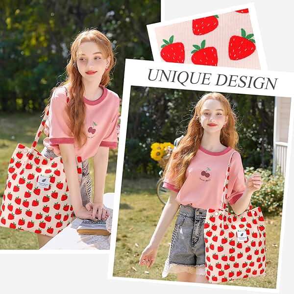 LHMTQVK Corduroy Tote Bags for Women, Large Capacity Tote Purse Reusable Grocery Shoulder Bag with Inner Pockets - Image 7