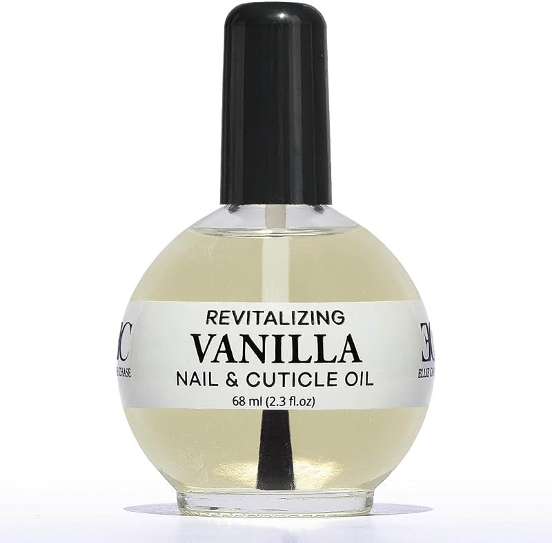 Ellie Chase Moisturizing Cuticle & Nail Care Oil 2.3 Fl Oz - Vanilla Scented – Infused with Jojoba Oil, Aloe, Vitamin E – Nail & Cuticle Hydration, Repair, Moisturizer, Strengthener, Growth - Product Image