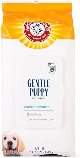 Arm & Hammer Dog Grooming Wipes, Deodorizing Dog Cleaning Wipes with Coconut Water, Gentle for Dogs and Puppies, Paraben and Sulfate Free Formula, Light Coconut Scent, 100 Count by Arm & Hammer - Shop at Bazar