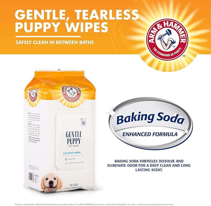 Arm & Hammer Dog Grooming Wipes, Deodorizing Dog Cleaning Wipes with Coconut Water, Gentle for Dogs and Puppies, Paraben and Sulfate Free Formula, Light Coconut Scent, 100 Count - Image 2