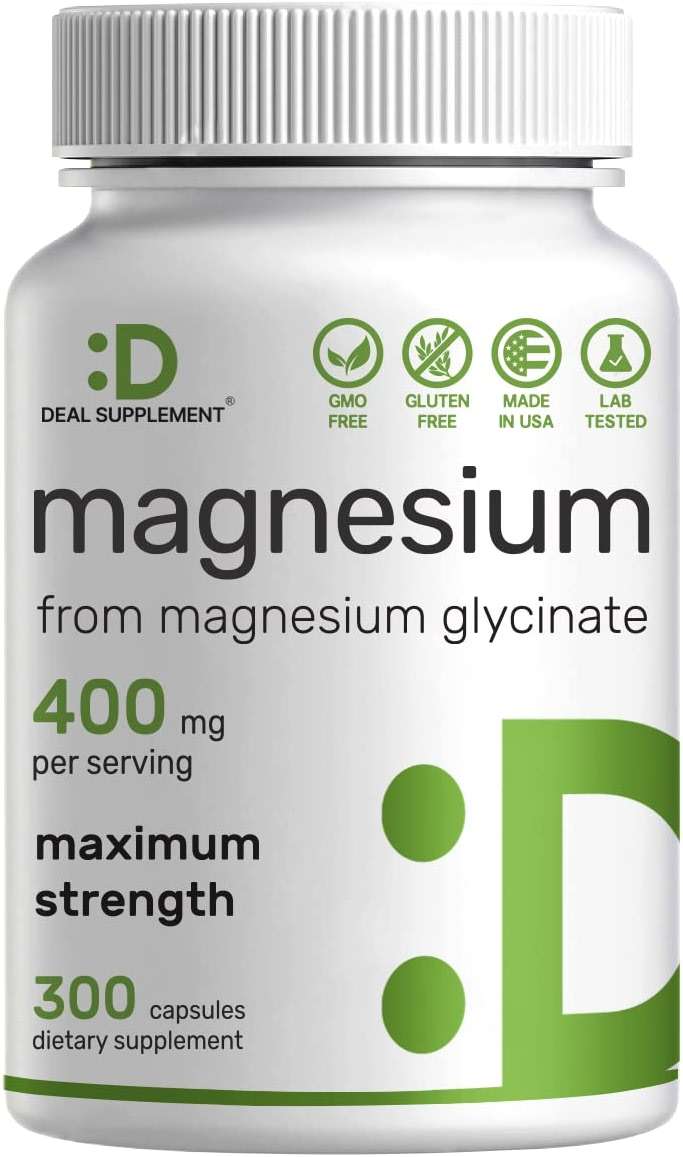 Magnesium Glycinate 400mg, 300 Capsules | 100% Chelated for Easy Absorption | Essential Mineral Supplement for Muscle, Sleep, & Heart Health* - Image 1