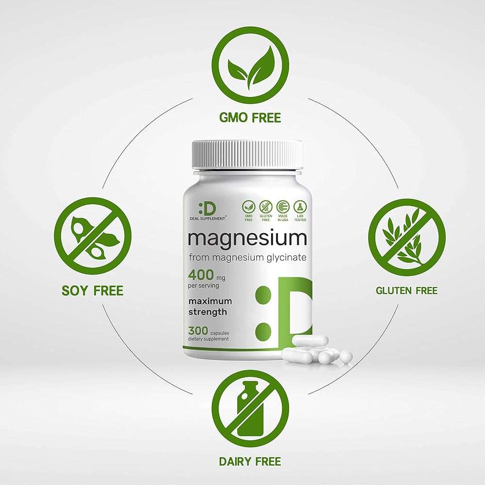 Magnesium Glycinate 400mg, 300 Capsules | 100% Chelated for Easy Absorption | Essential Mineral Supplement for Muscle, Sleep, & Heart Health* - Image 4