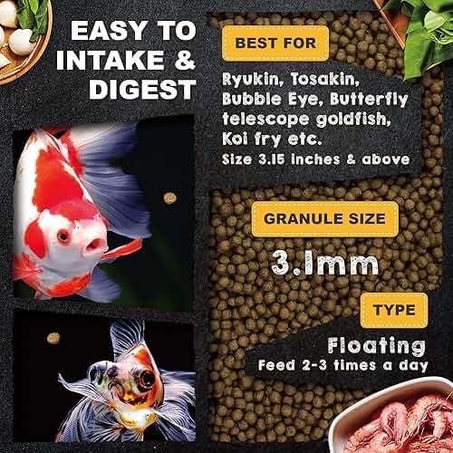Ultra Fresh Floating Goldfish Food, Color Enhancing, Balanced Diet, All Natural Ingredients, Clear Water Formula, Goldfish Premium Pellet, 15 oz - Image 3