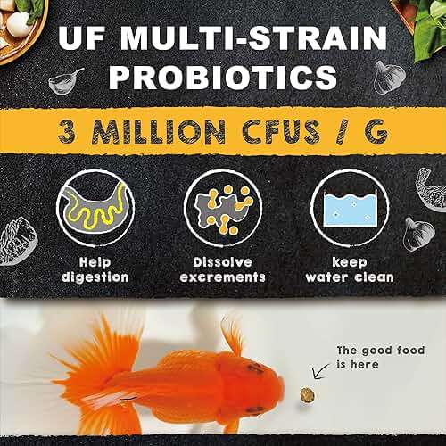 Ultra Fresh Floating Goldfish Food, Color Enhancing, Balanced Diet, All Natural Ingredients, Clear Water Formula, Goldfish Premium Pellet, 15 oz - Image 4