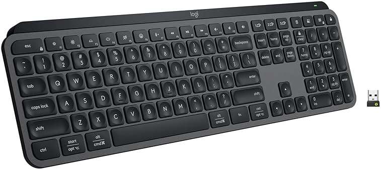 Logitech MX Keys S Wireless Keyboard, Low Profile, Fluid Precise Quiet Typing, Programmable Keys, Backlighting, Bluetooth, USB C Rechargeable, for Windows PC, Linux, Chrome, Mac - Graphite - Image 1