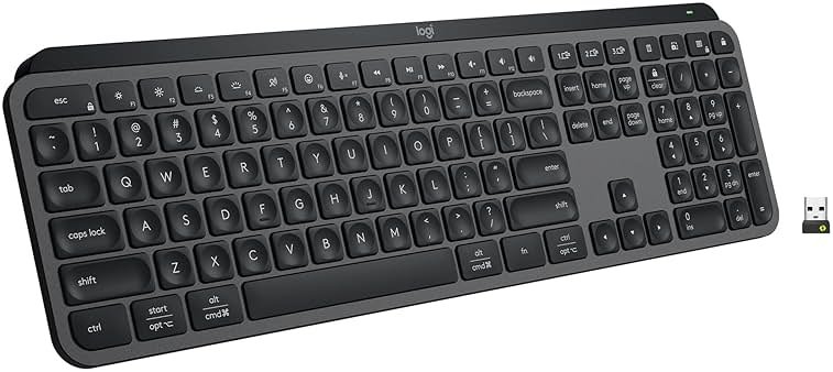 Logitech MX Keys S Wireless Keyboard, Low Profile, Fluid Precise Quiet Typing, Programmable Keys, Backlighting, Bluetooth, USB C Rechargeable, for Windows PC, Linux, Chrome, Mac - Graphite - Product Image