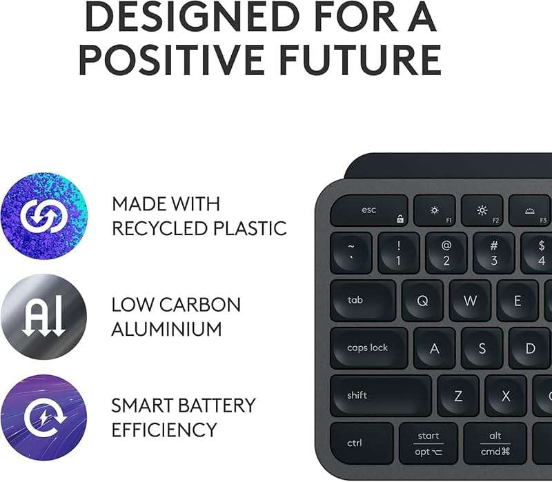 Logitech MX Keys S Wireless Keyboard, Low Profile, Fluid Precise Quiet Typing, Programmable Keys, Backlighting, Bluetooth, USB C Rechargeable, for Windows PC, Linux, Chrome, Mac - Graphite - Image 8
