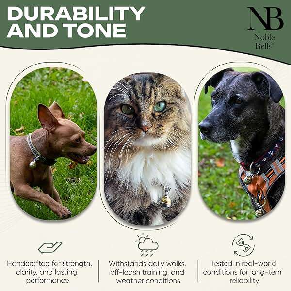 Noble Bells - Handmade in USA, Extra Loud Collar Bell for Cats and Dogs, Premium Brass and Nickel Silver - Image 4